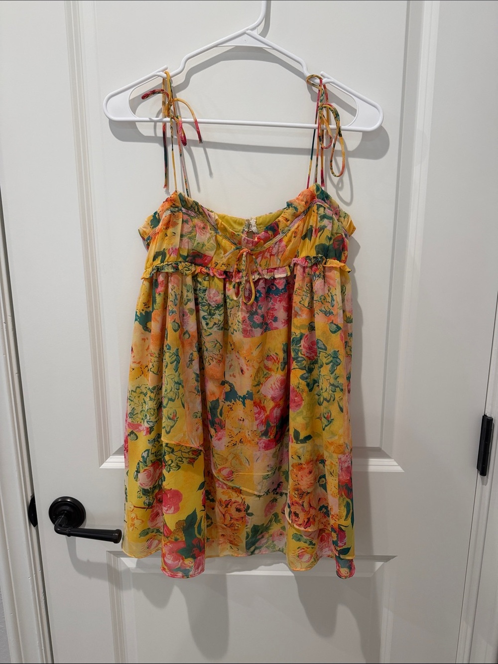Ladies For Love Bell Yellow Floral Tie-Shoulder Sundress